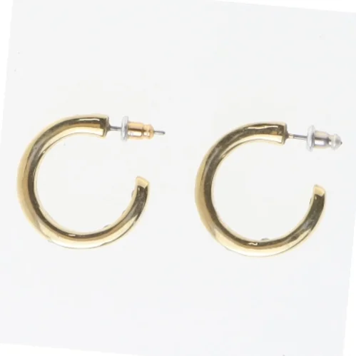 Guld hoop øreringe med sten (str. Ø 2 cm)