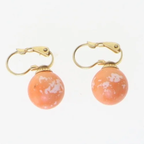 Øreringe med orange kugle (str. 2 cm)