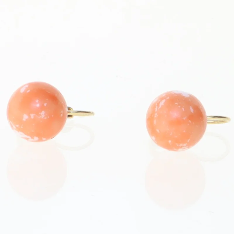 Øreringe med orange kugle (str. 2 cm)