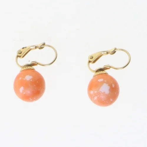 Øreringe med orange kugle (str. 2 cm)