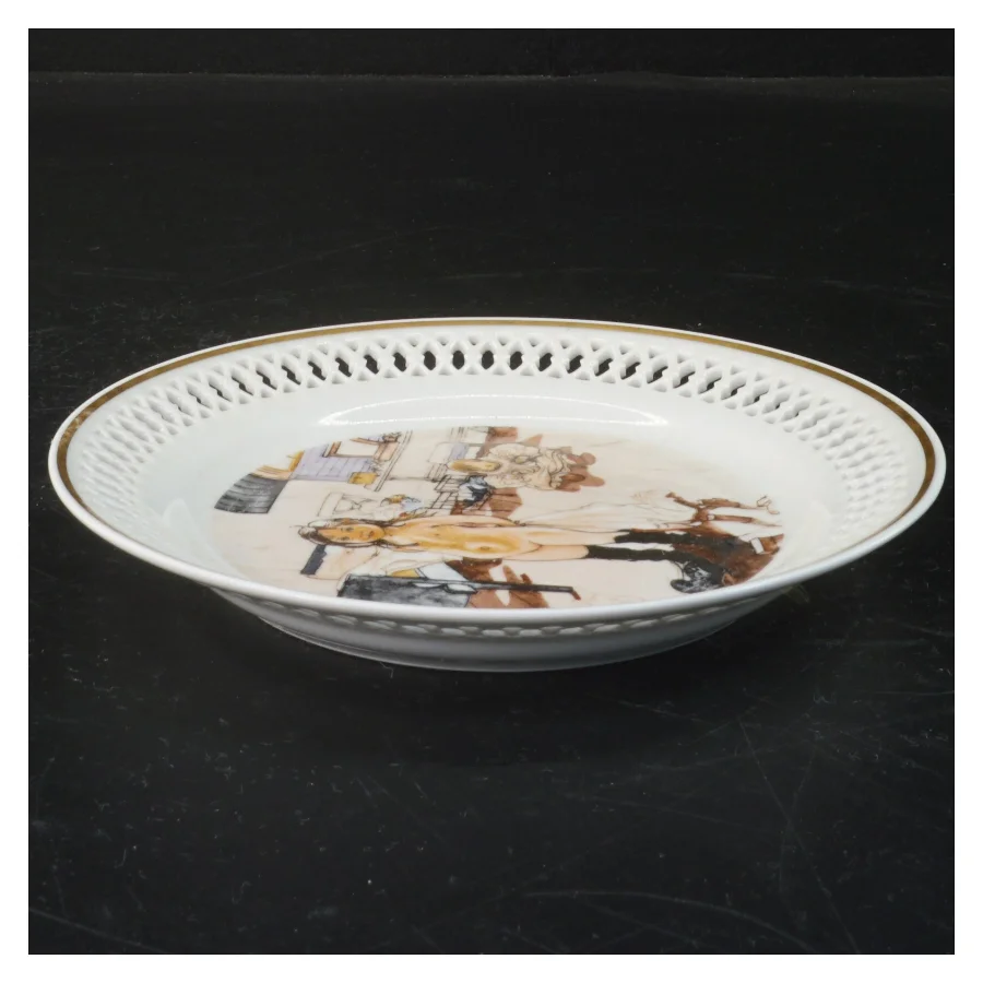 Dekorativ tallerken med kunstmotiv (str. Ø 17 cm) fra Bing & Grøndahl