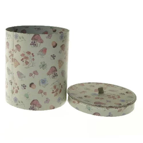 Dekorativ opbevaringskasse (str. Ø 21 cm længde 24 cm)