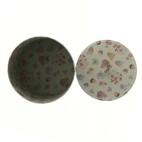 Dekorativ opbevaringskasse (str. Ø 21 cm længde 24 cm)