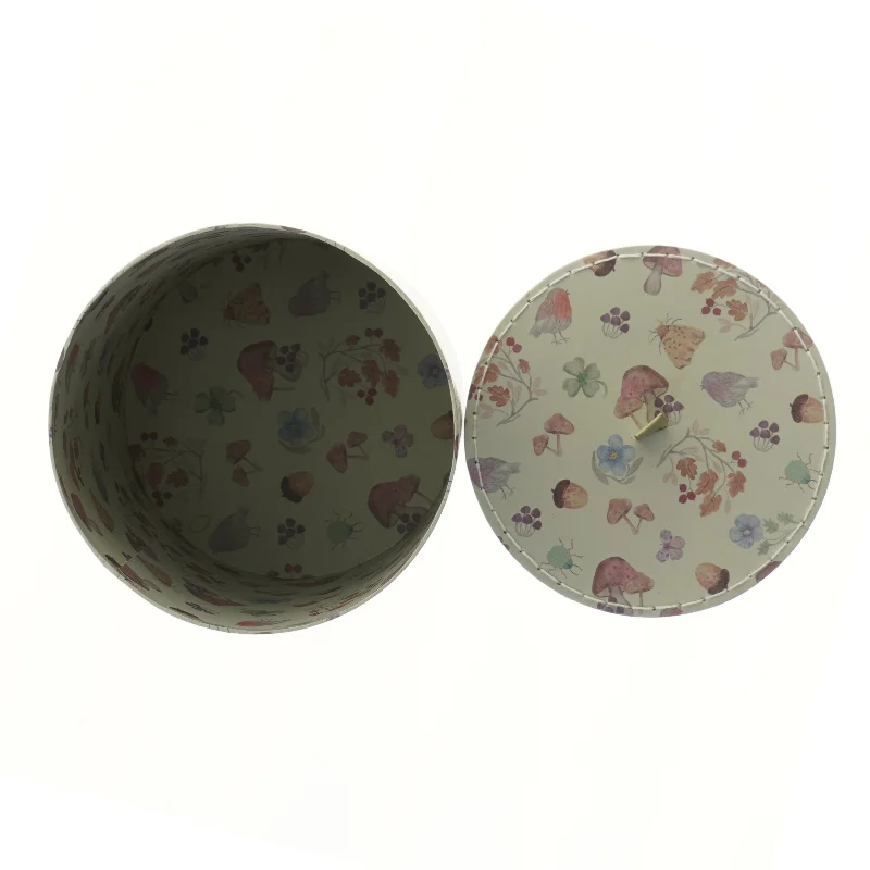 Dekorativ opbevaringskasse (str. Ø 21 cm længde 24 cm)