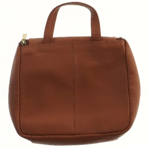 Brun læder taske (str. 29x24,5 cm)