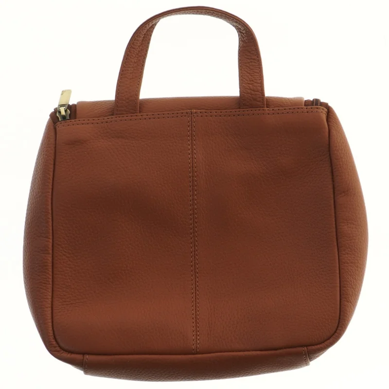 Brun læder taske (str. 29x24,5 cm)