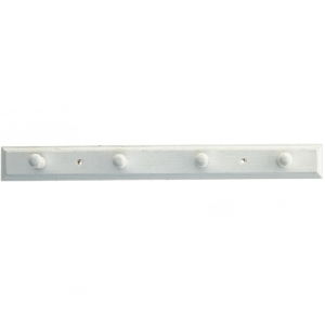 Hvidt vægmonteret knagerække (str. 40x4,5 cm)