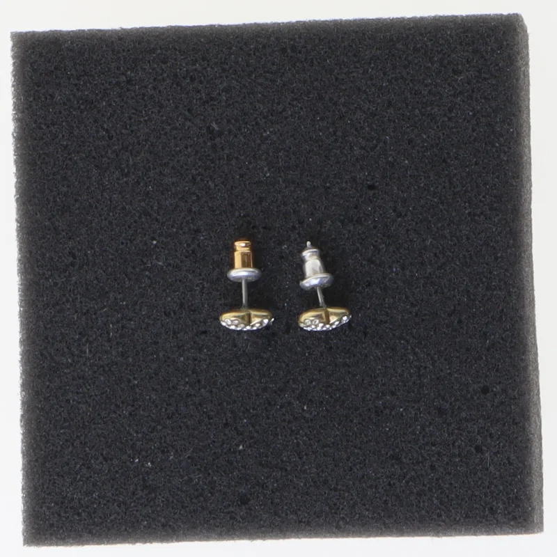 Hjerteformede ørestikker med sten (str. 1 cm)