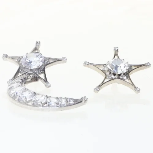 Ørestikker med stjerne og måne design (str. 7 og 3,5 cm)