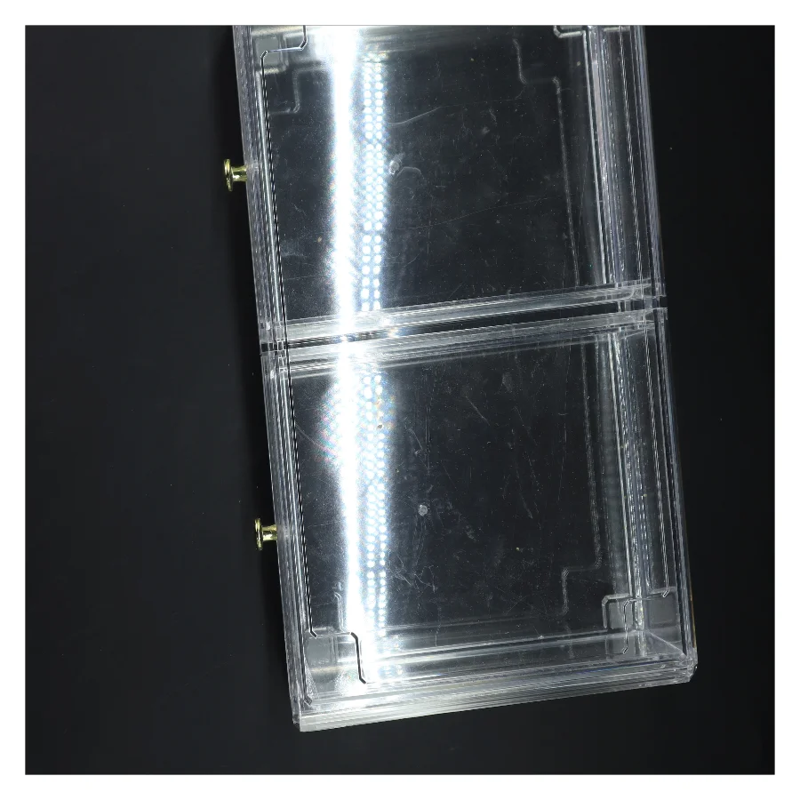 Gennemsigtig opbevaringskasse med to skuffer (str. 33x20x9 cm)