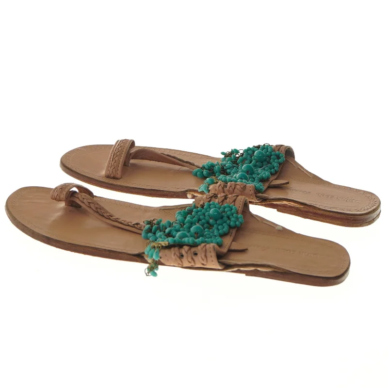 Flade sandaler med perleudsmykning (str. 38 )