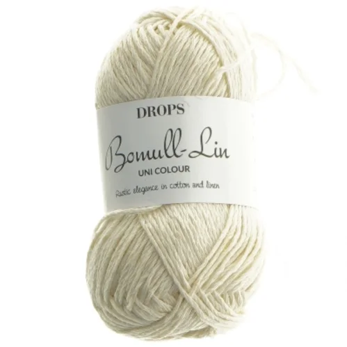 Bomuldsgarn Drops uni farve fra Drops (str.  85 m 5 mm)