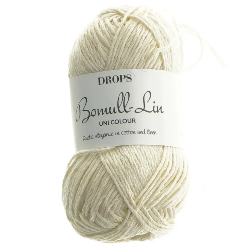 Bomuldsgarn Drops uni farve fra Drops (str.  85 m 5 mm)