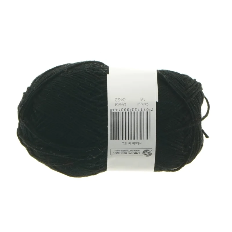 Sort bomuldsgarn fra Drops (str. 160 m 3 mm)