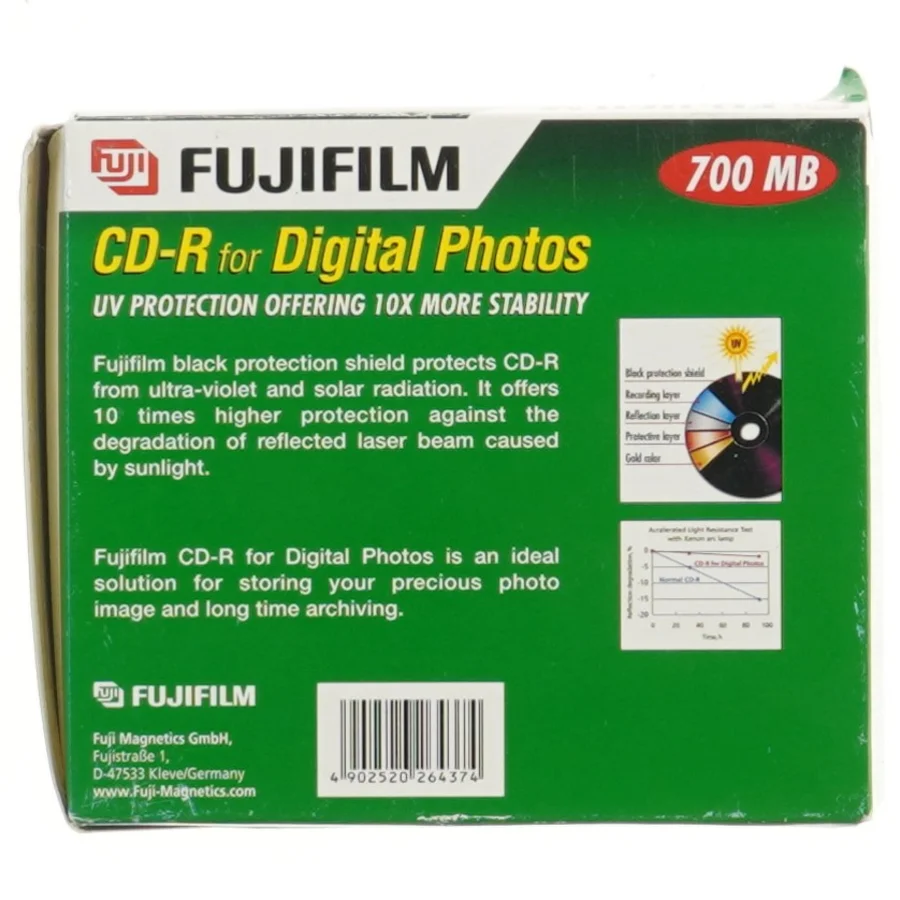 Fujifilm CD-R 700 MB 10-pak fra Fujifilm (str. 10 stk 13x15 cm)