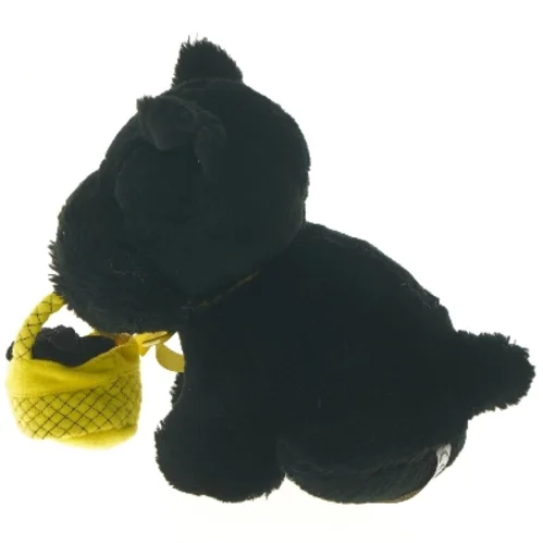 NETTO sort hundebamse med gul taske (str. 20x20x12 cm)