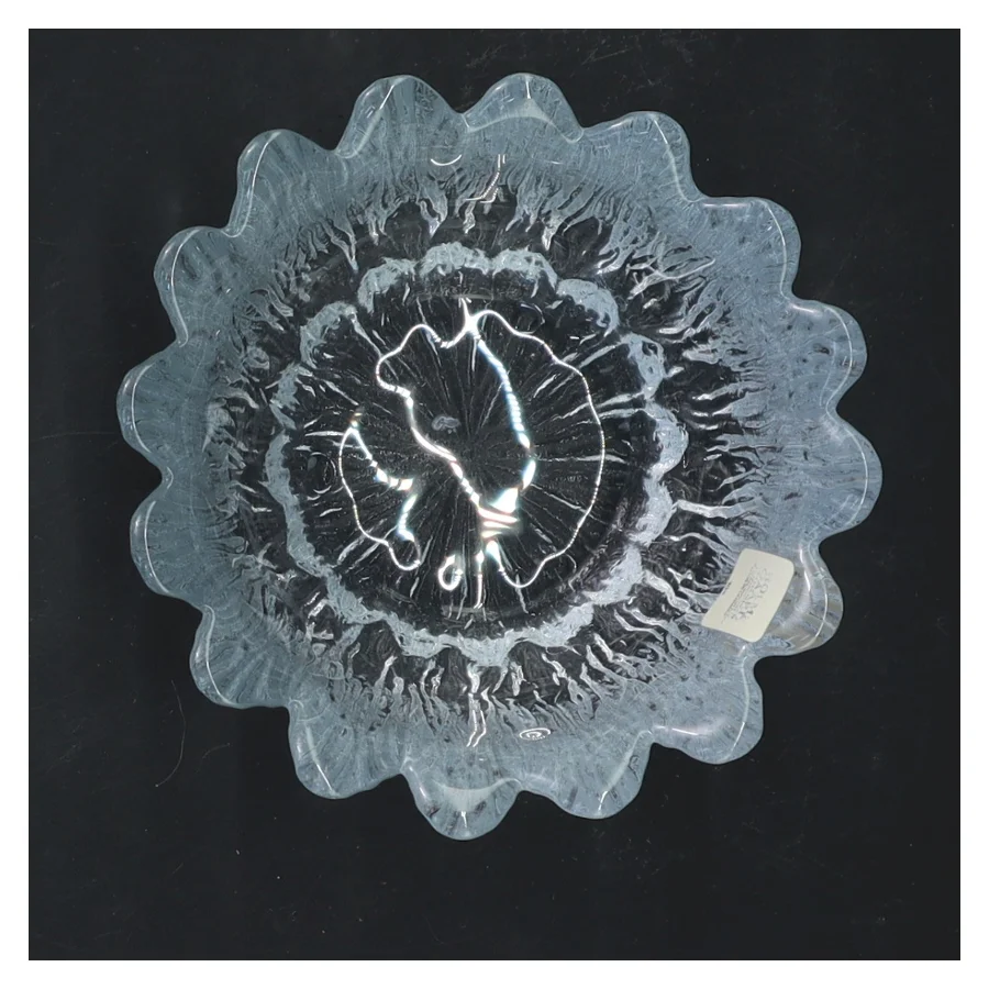 Glas skål med bølget kant fra Holmegaard (str. 10x7 cm)