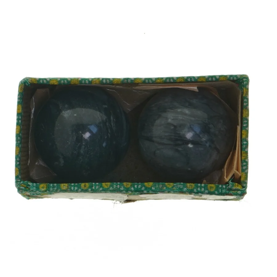 2 sorte månesten, Palmstone, Healing Ball, håndsten (str. Ø 5,5 cm)
