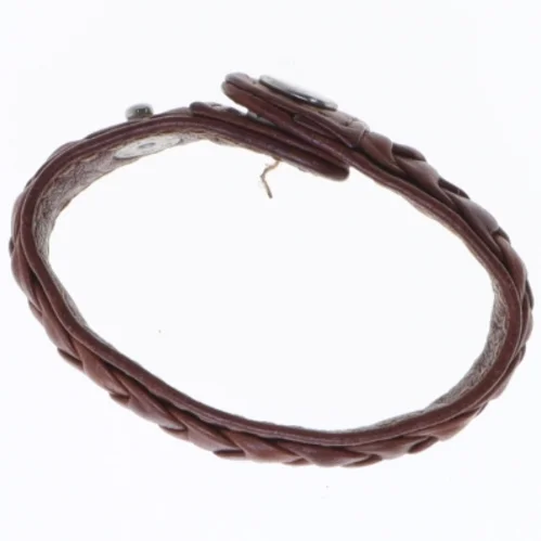 Herre, brunt læderarmbånd (str. 21,5 cm)