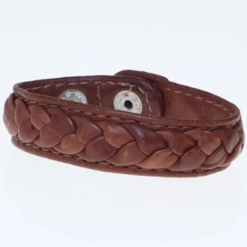 Herre, brunt læderarmbånd (str. 21,5 cm)