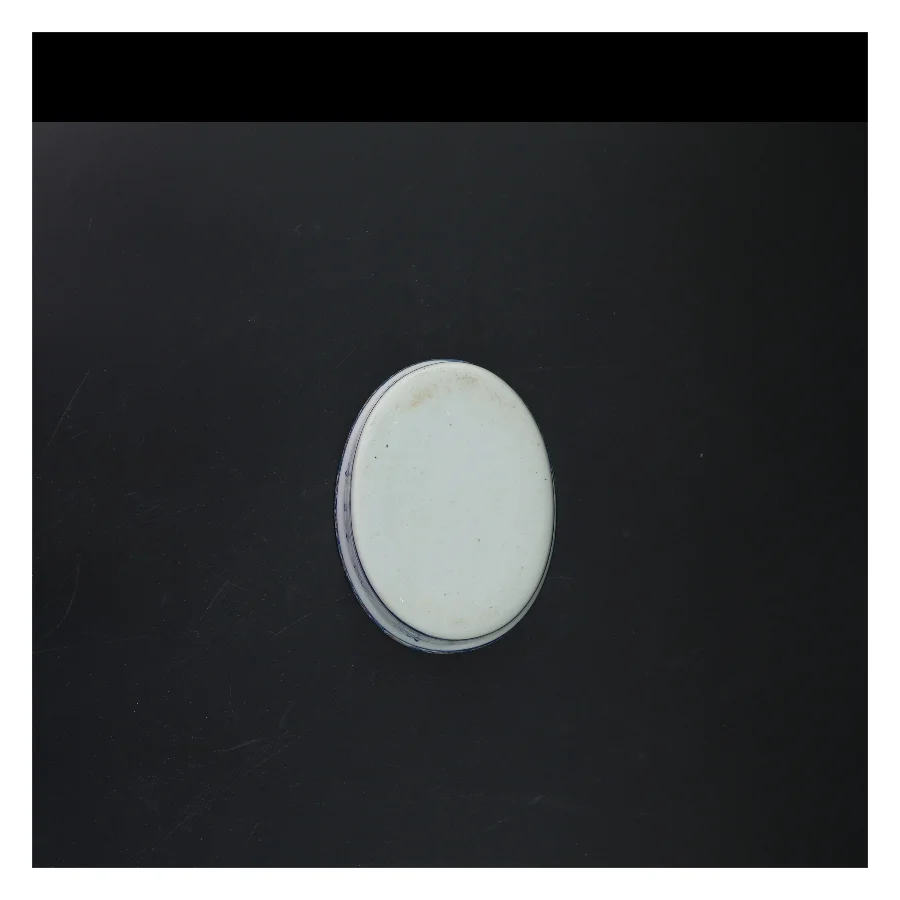 Keramik figur med låg af fuglemotiv (str. 13 cm)