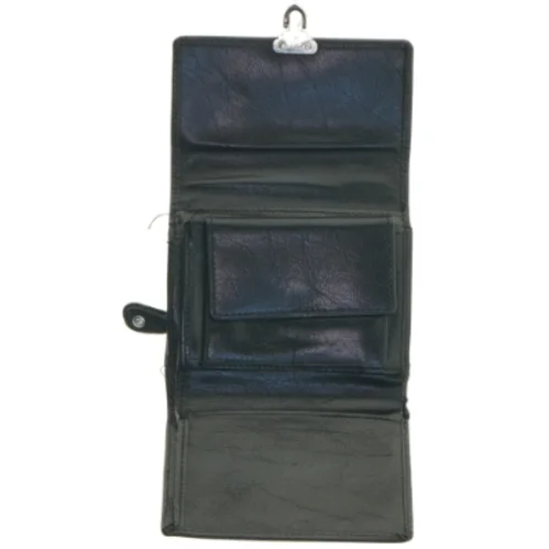 Sort læder pung (str. 11x10 cm)