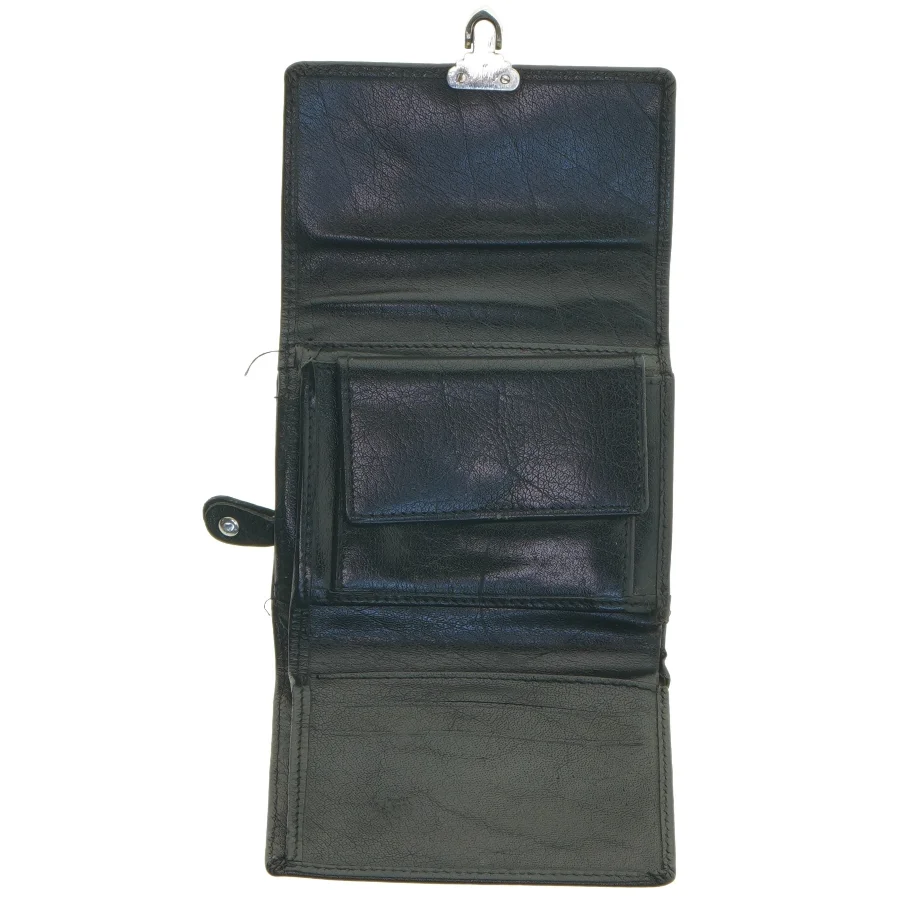 Sort læder pung (str. 11x10 cm)