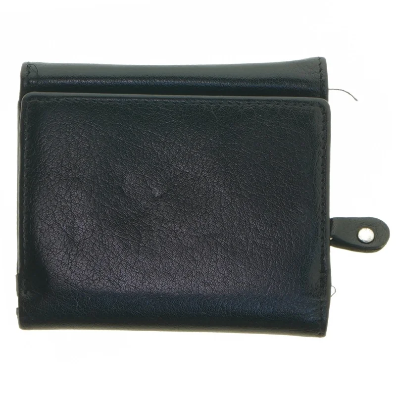 Sort læder pung (str. 11x10 cm)