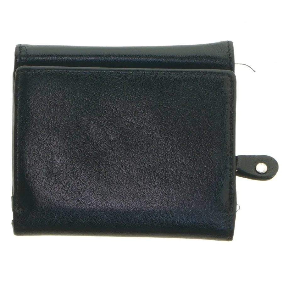 Sort læder pung (str. 11x10 cm)