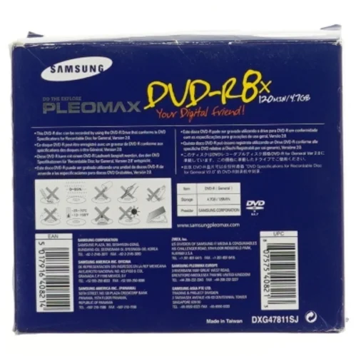 Samsung Pleomax DVD-R 8x 10-pack fra Samsung (str. 13x14,5 cm)