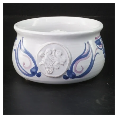 Keramik skål med lilla mønster (str. Ø 12 cm)