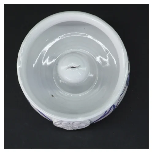 Keramik skål med lilla mønster (str. Ø 12 cm)