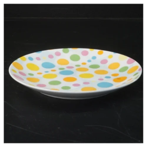 Tallerken med farvede prikker fra Trend (str. Ø 19 cm)