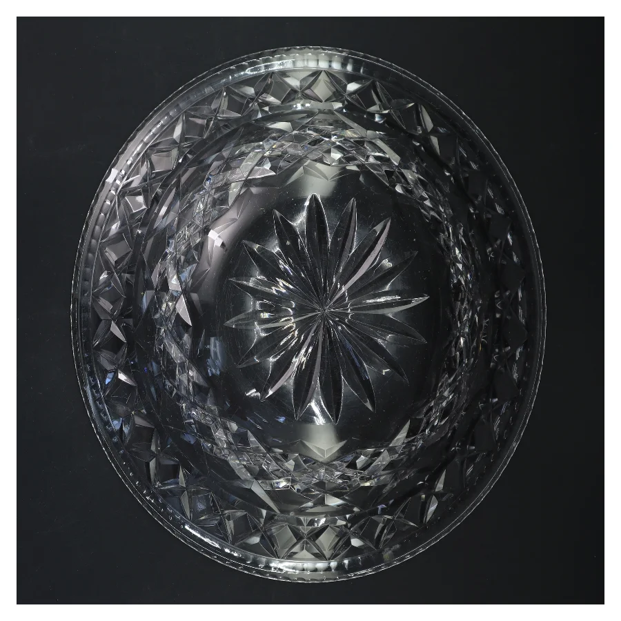 Stor flot krystalskål uden skår (str. 26x10 cm)