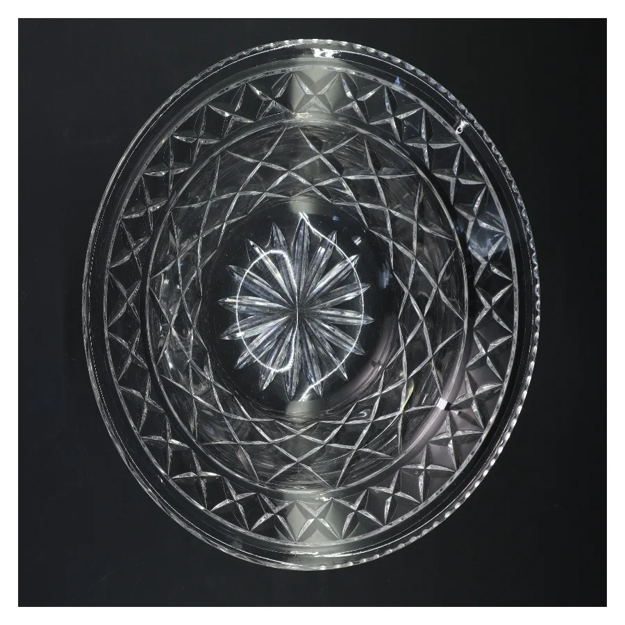 Stor flot krystalskål uden skår (str. 26x10 cm)