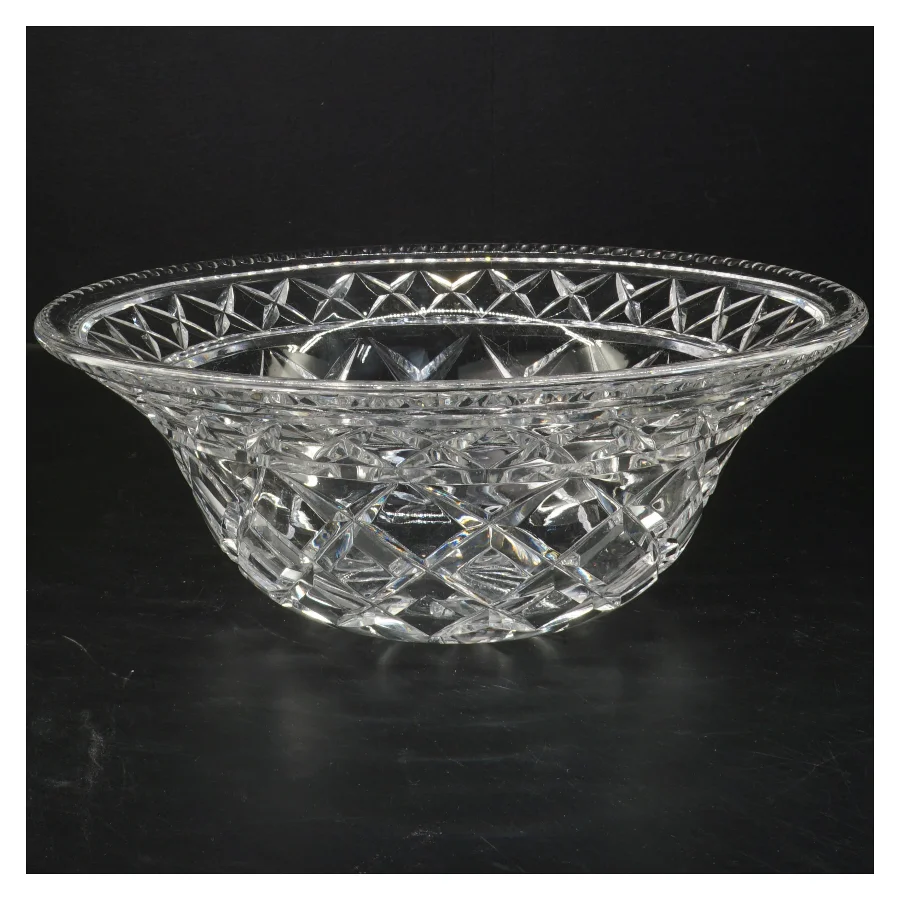 Stor flot krystalskål uden skår (str. 26x10 cm)