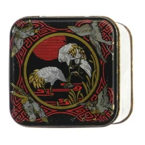 Orientalsk thedåse i sort (str. 11x9 cm)