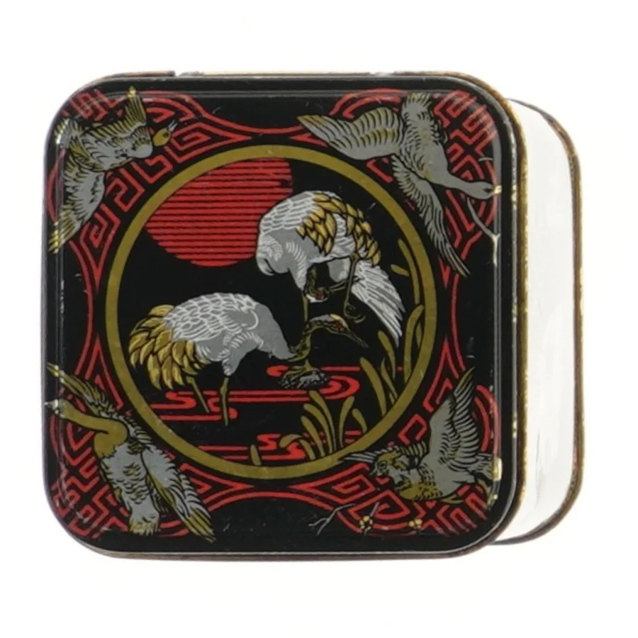 Orientalsk thedåse i sort (str. 11x9 cm)