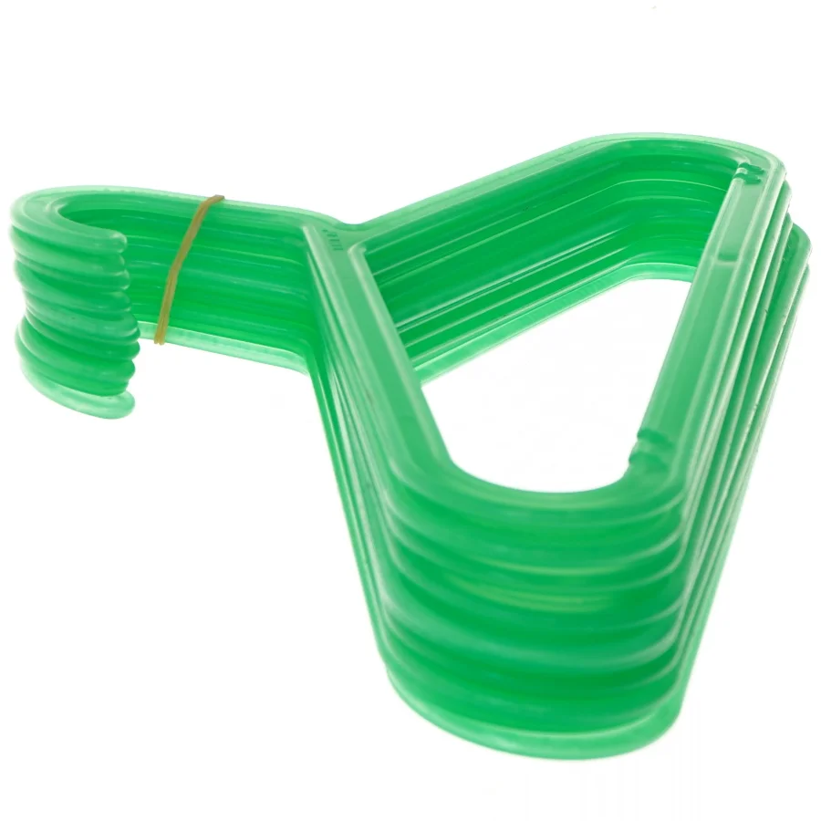 Grønne plastikbøjler til børnetøj, sæt af 10 stk (34,5x21,5 cm)