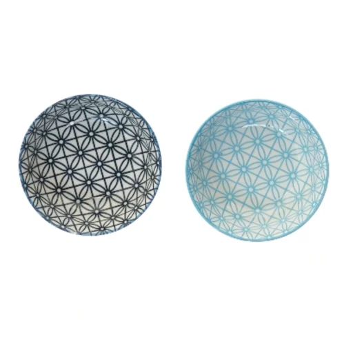 Sæt af 2 skåle med mønster (str. 2 stk Ø 12 cm)