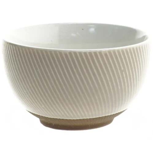 Lille ribbet skål (str. Ø 10 cm længde 7 cm)