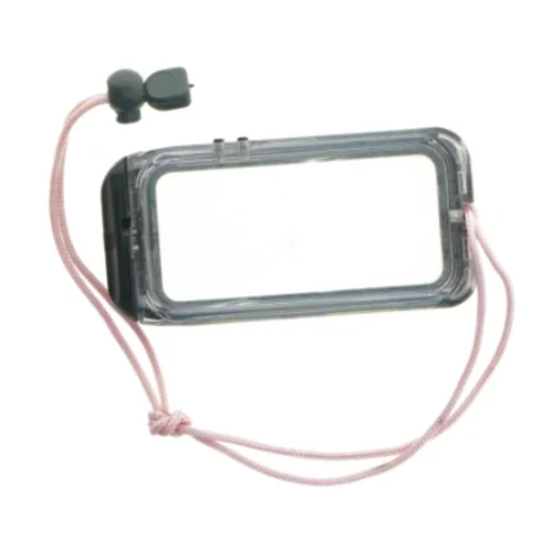 Vandtæt mobilcover med pink snor fra Aryca (str. 16x8 cm)