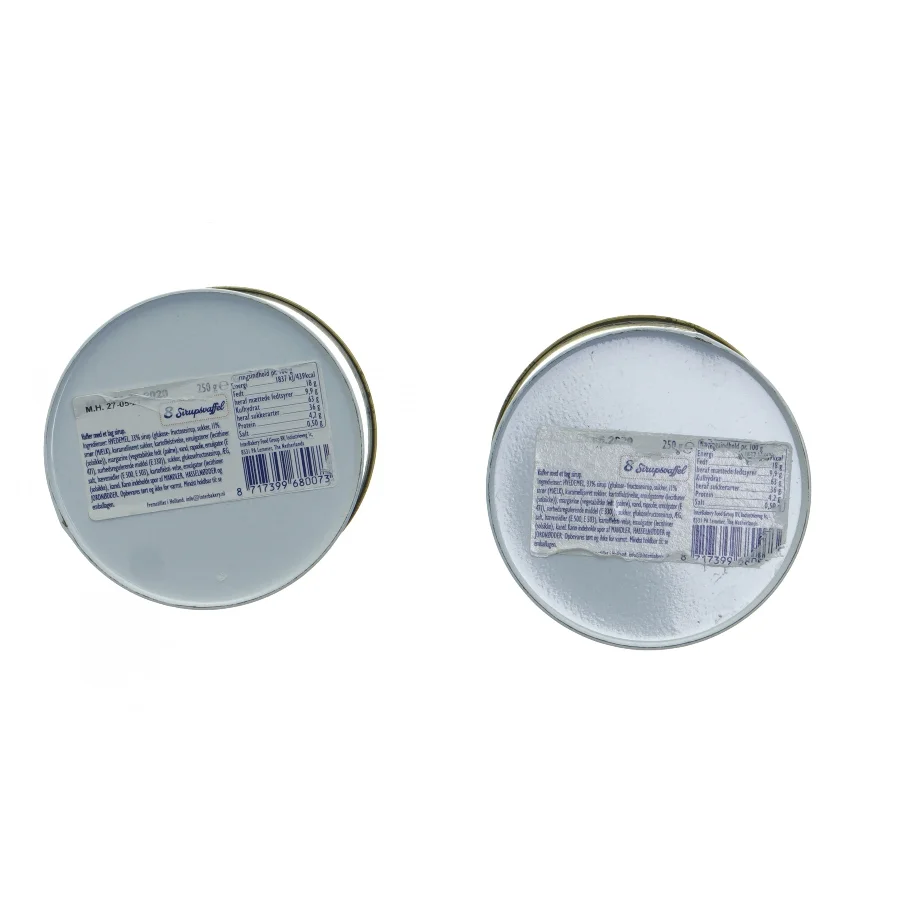 Dekorative kagebokse med blå motiv (str. Ø. 10 cm. længde, 10 cm)