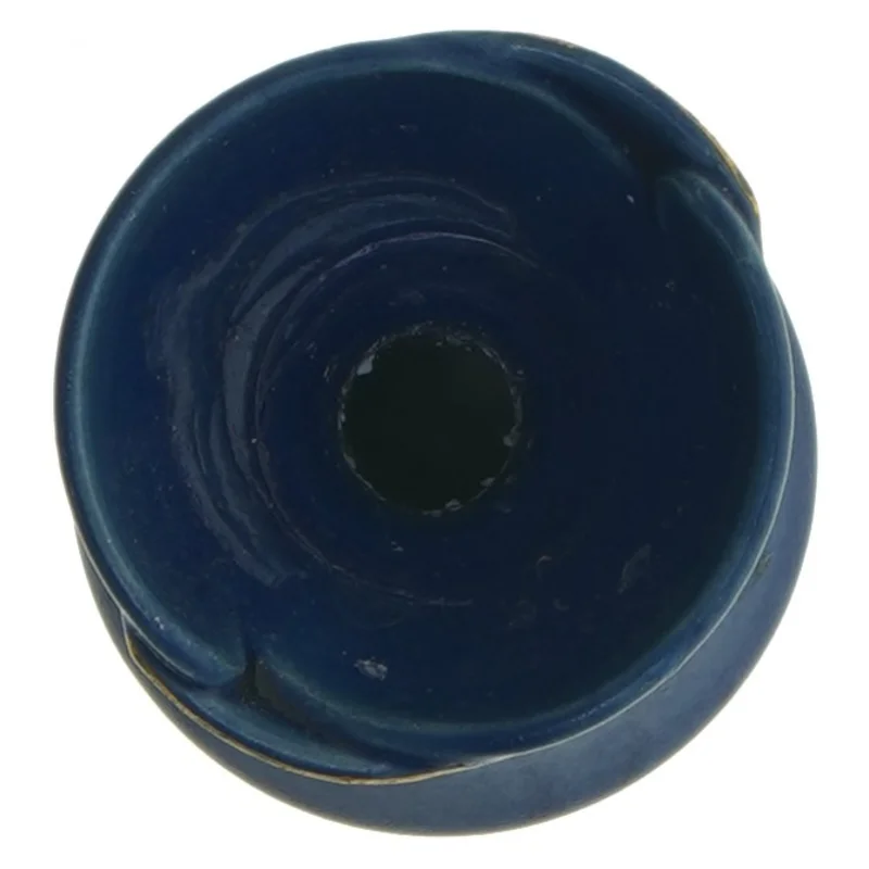 Blå Keramik lysestage (str. Ø. 7,5 cm. længde. 15 cm)