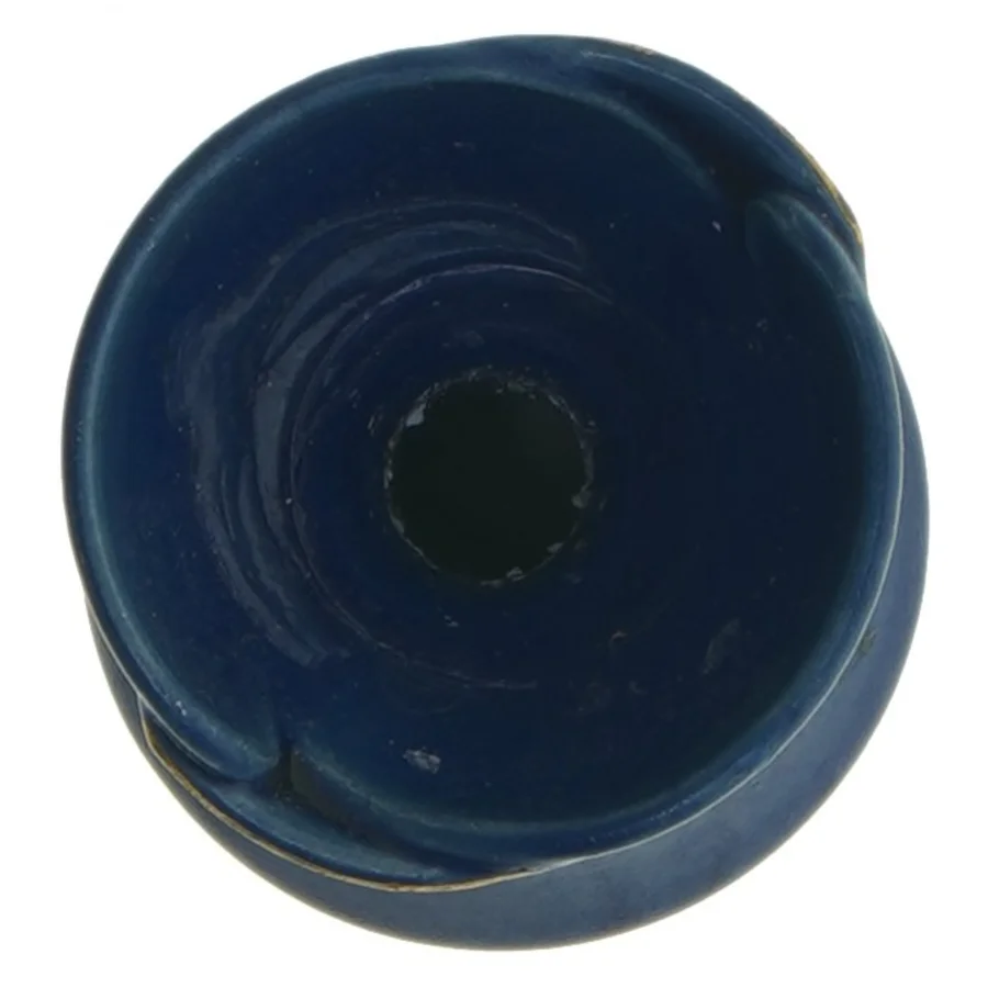 Blå Keramik lysestage (str. Ø. 7,5 cm. længde. 15 cm)