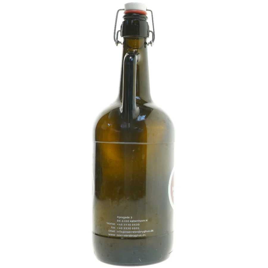 Stor Nørrebro Bryghus ølflaske med patentlukning (str. 37 cm)