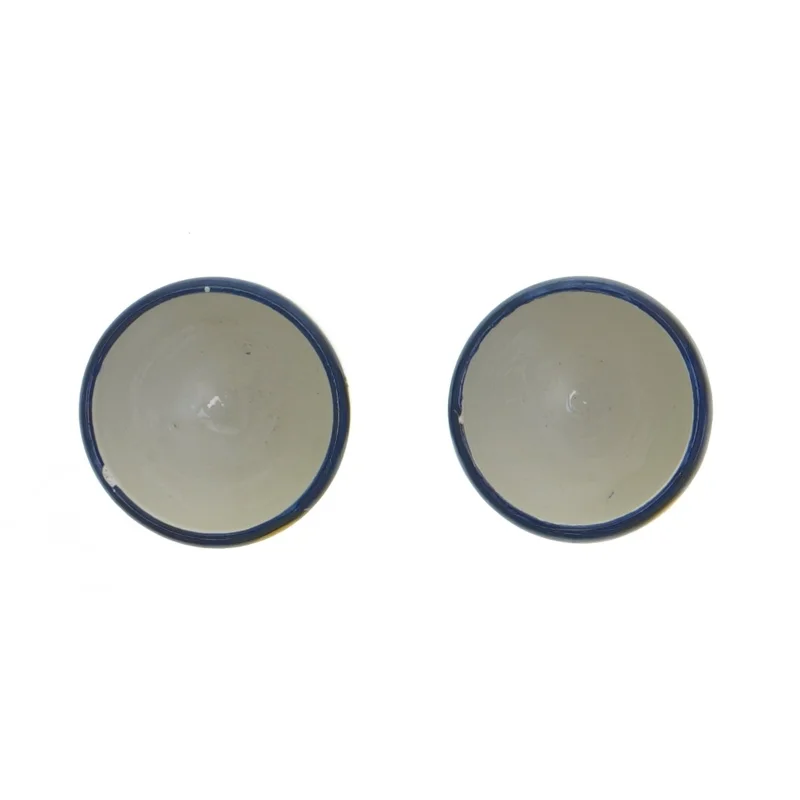 Keramik shotglas / æggebægre med blomstermotiv (str. Ø. 5,5 cm længde. 6,6 cm)