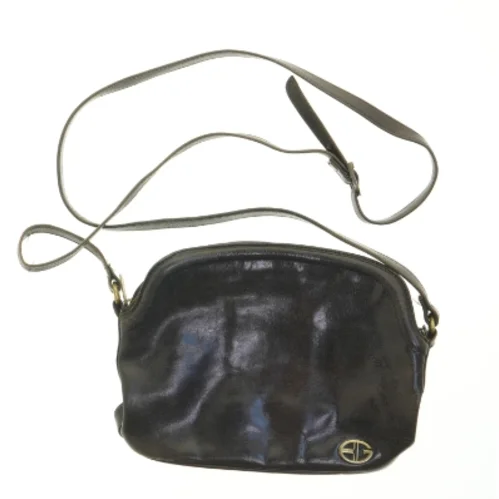 Sort læder skuldertaske fra Bon Goût (str. 27x19 cm)