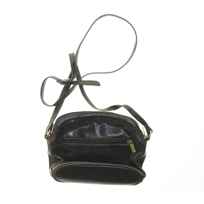 Sort læder skuldertaske fra Bon Goût (str. 27x19 cm)