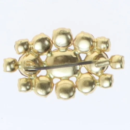 Broche med farvede sten (str. 3,5 cm)